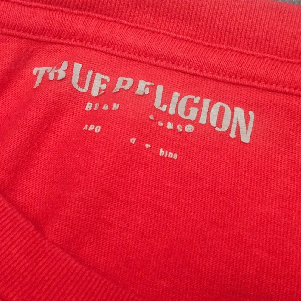 True Religion Chrome Arch TShirt Mens XL Red Graphic Tee Short Sleeve Streetwear